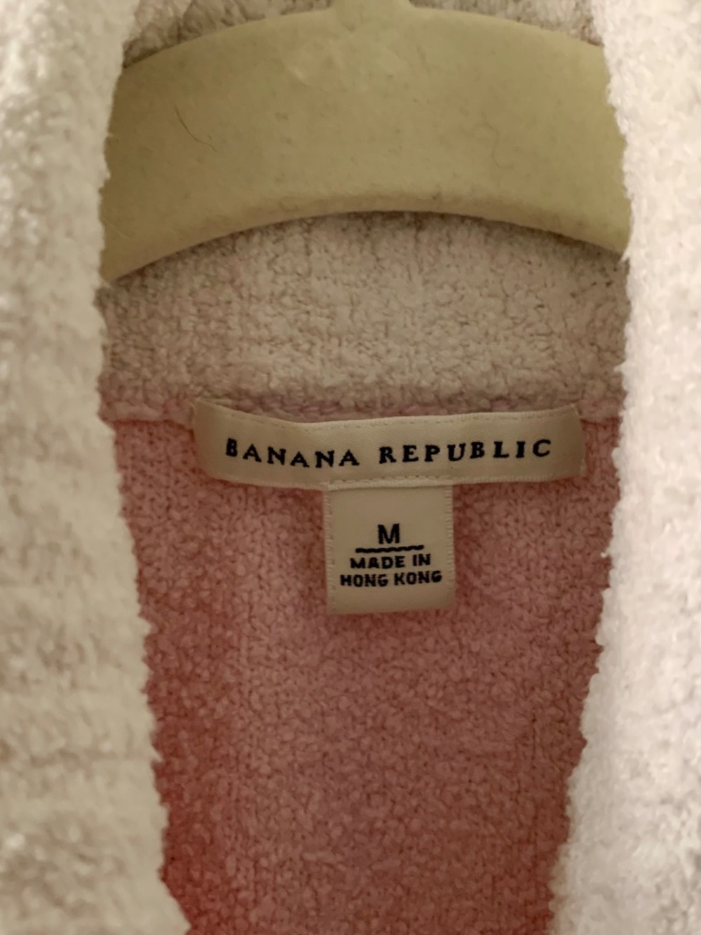 Vintage Banana Republic M Pink Cotton Blend Bouclé Full Zip Sweater Jacket - Picture 7 of 12